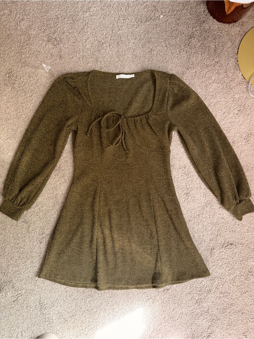 Lush Brand Dry Goods Olive Green Knit Sweater Dress M